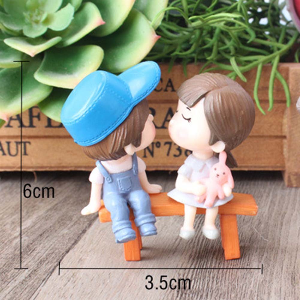 Cute Couple Miniature for Tray Decor