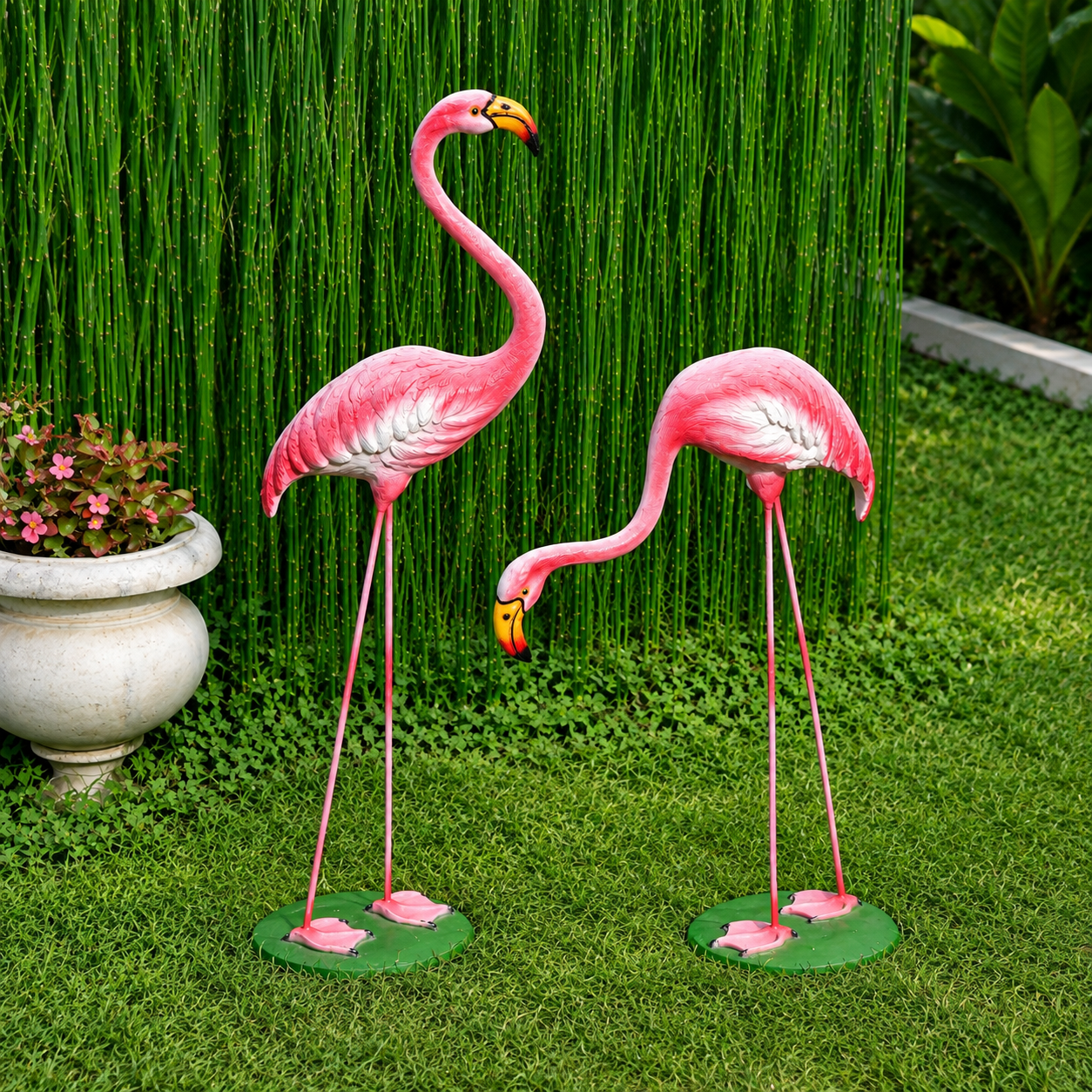 Flamingo Couple Decorative Statues for Home & Garden
