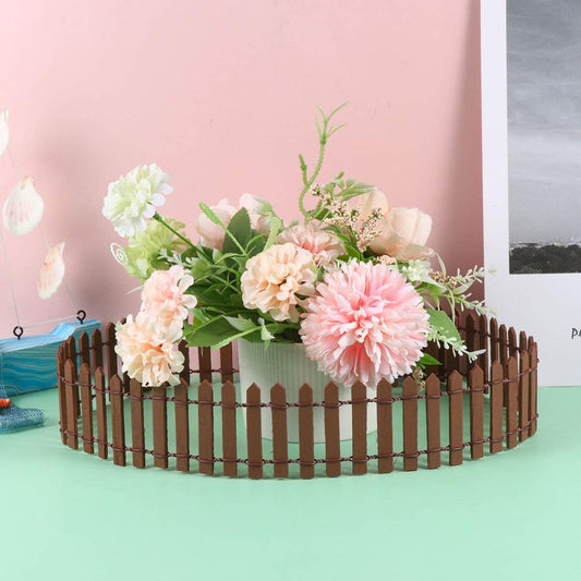 Miniature Fence for Fairy Garden Decor,(Brown) Tray Garden Bonsai Tray(Set of 2)