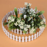 Miniature Fence for Fairy Garden Decor (White)Tray Garden Bonsai Tray (Set of 2)