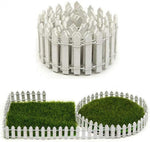 Miniature Fence for Fairy Garden Decor (White)Tray Garden Bonsai Tray (Set of 2)