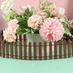 Miniature Fence for Fairy Garden Decor,(Brown) Tray Garden Bonsai Tray(Set of 2)