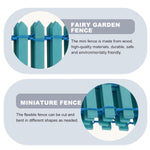 Miniature Fence for Fairy Garden Decor (Sky Blue)Tray Garden Bonsai Tray(Set of 2)