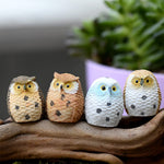 Miniature Owl for Tray Decor and Bonsai Decor (set of 4)