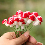 Miniature Mushroom Pin for Bonsai Tray Decor (Pack of 10)