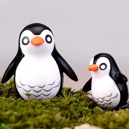 Miniature Penguin Set for Bonsai Tray Decor