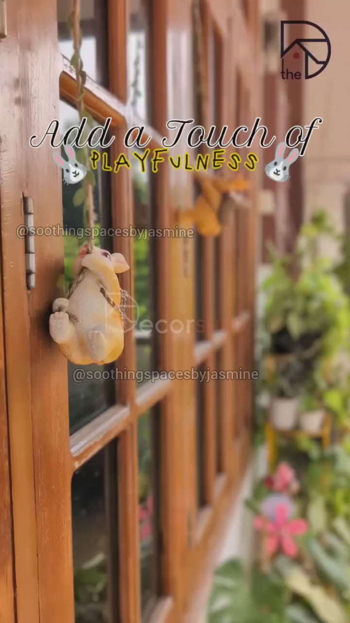 Swing Rabbit Cute Resin Hanging Showpiece