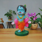 Cute Baby Krishna Idol - Hand Painted Resin Bal Krishna Statue