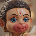 Cute Baby Hanuman Idol - Hand Painted Resin Bal Hanuman Statue
