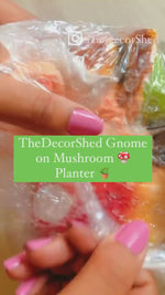 Mushroom Pot with Gnome Pair