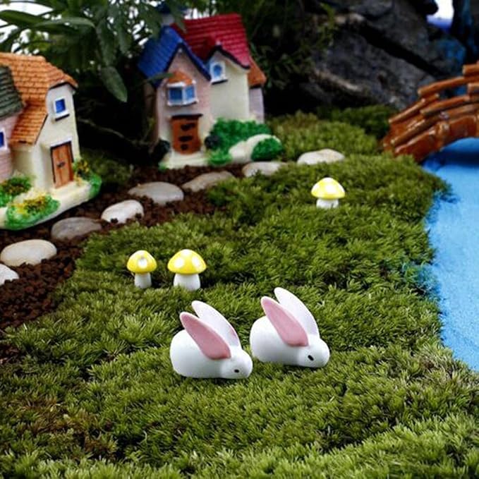 Miniature Rabbit for Fairy Garden Accessories (Pack of 10)
