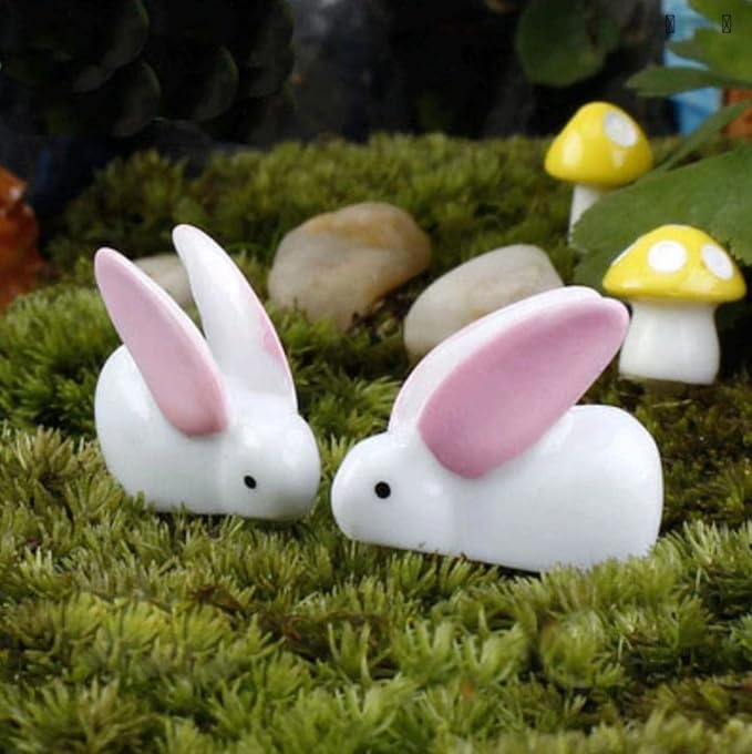 Miniature Rabbit for Fairy Garden Accessories (Pack of 10)
