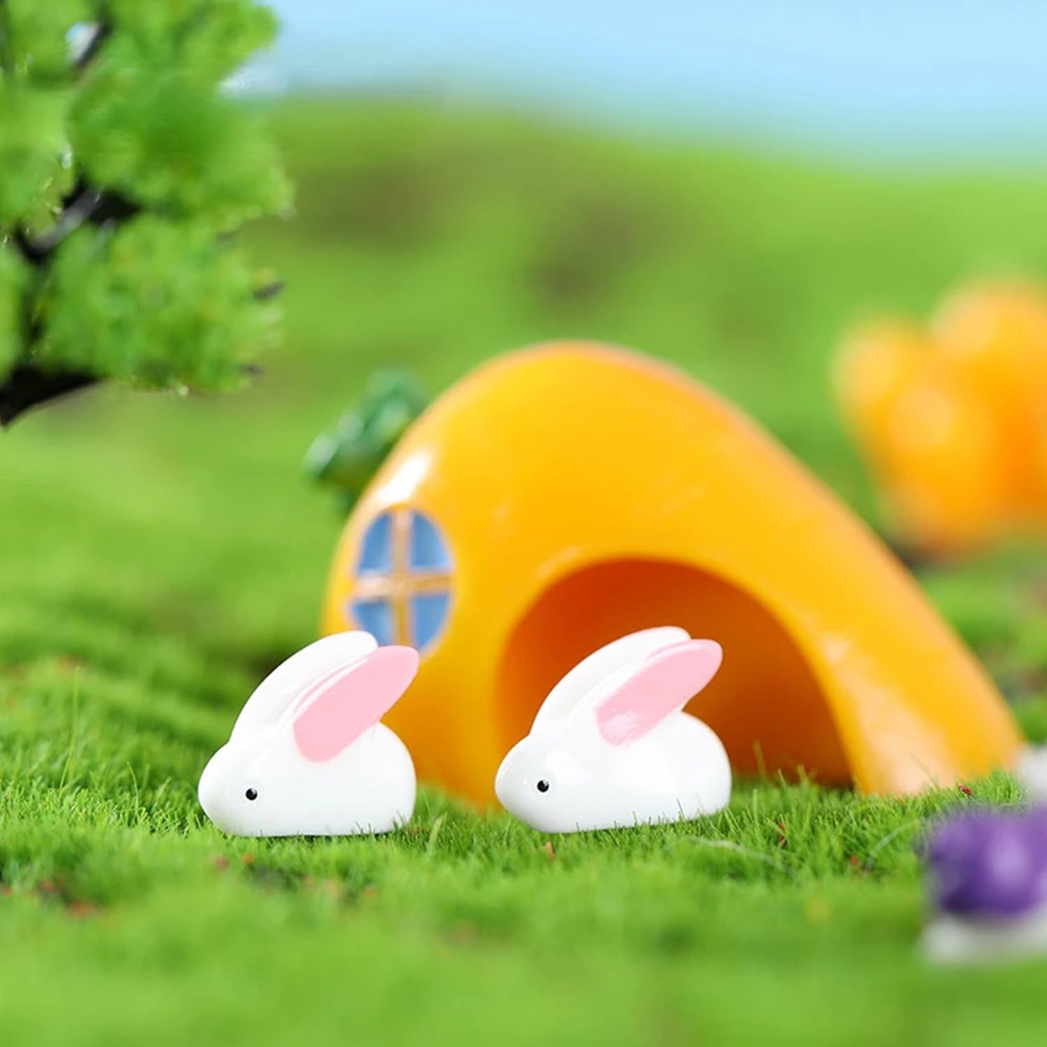 Miniature Rabbit for Fairy Garden Accessories (Pack of 10)