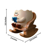 Smiling Face Rocking Chair Planter with Book | Cute Desk & Home Decor Pot