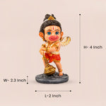 Cute Baby Hanuman Idol - Hand Painted Resin Bal Hanuman Statue
