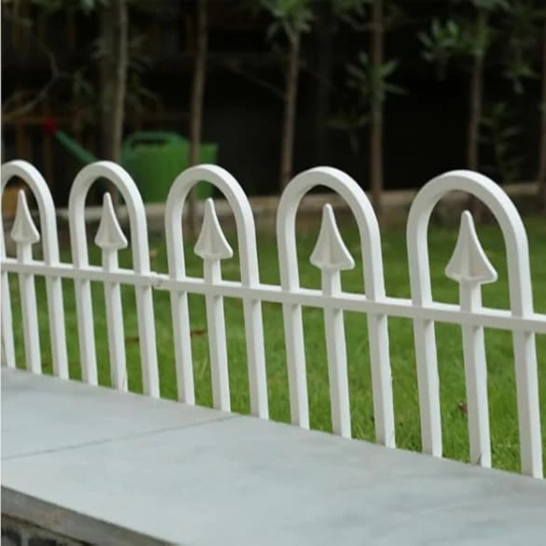 White PVC Decorative Garden Fence Pack of 5 - Garden Border Fence Panel