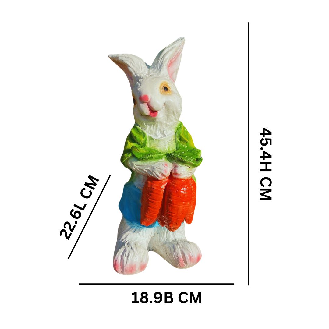 Bunny With Carrot Home Decor Statue