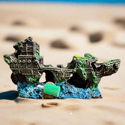 Broken Ship Aquarium Ornament